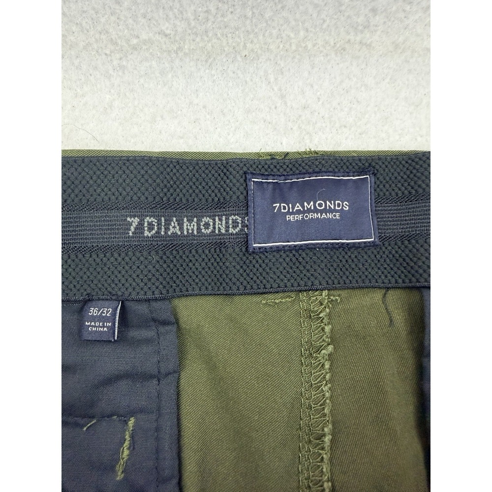 7 Diamonds Pants Men's 36x31* Green Parker Chino Performance Straight Golf - Picture 5 of 9